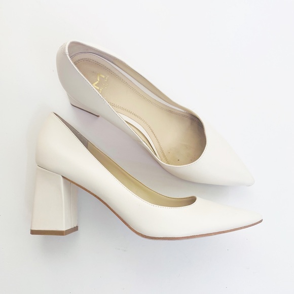 chunky ivory heels